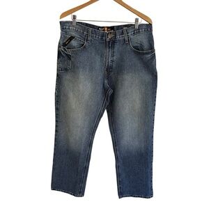 Ariat Mens 36 X 30 Rebar‎ M3 Loose Straight Jeans Distressed Denim